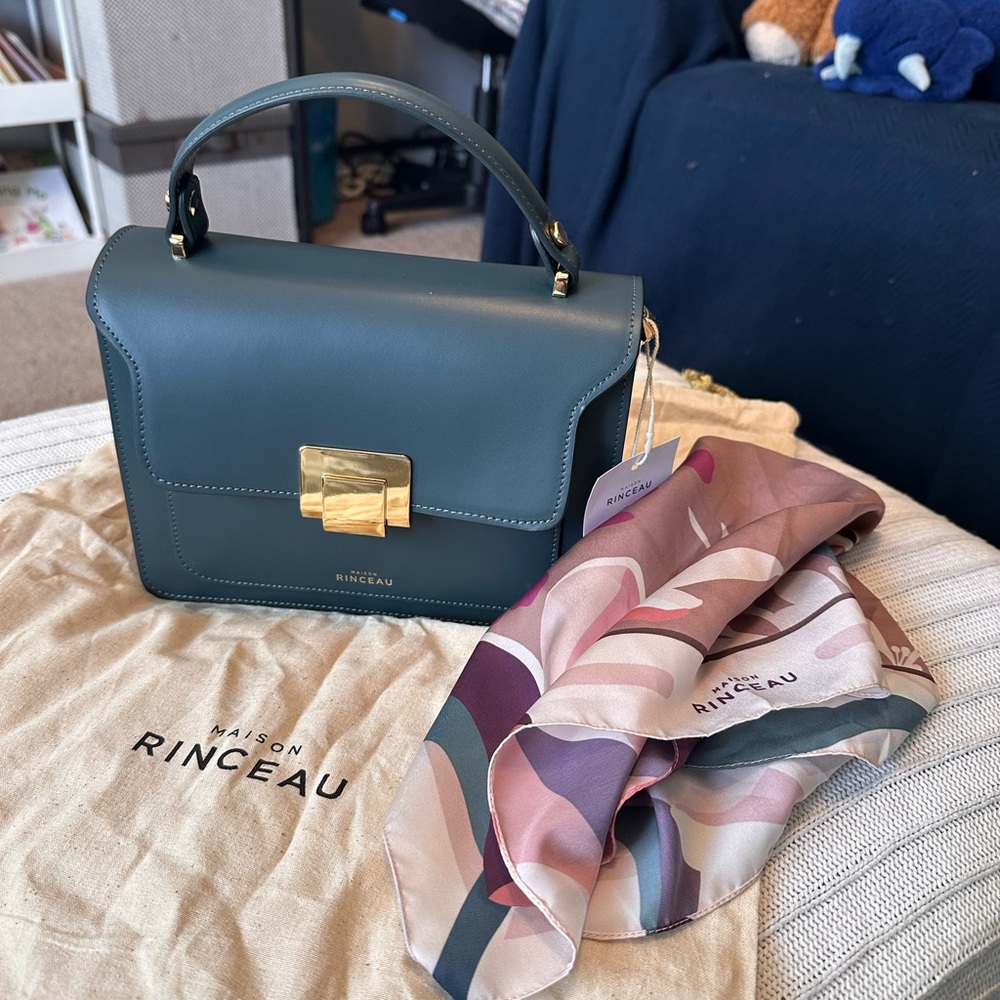 Maison RINCEAU Teal La Apollon Too Handle Satchel Bag - Picture 2 of 14